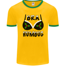 Bra Humbug Holly Funny Christmas Xmas Mens Ringer T-Shirt FotL Gold/Green