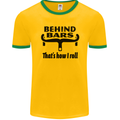 Behind Bars That's How I Roll Cycling Mens Ringer T-Shirt FotL Gold/Green