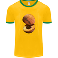 To Mars Peaches Space Planets Cosmos Mens Ringer T-Shirt FotL Gold/Green