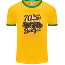 70 Year Old Banger Birthday 70th Year Old Mens Ringer T-Shirt FotL Gold/Green