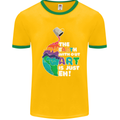 The Earth Without Art Is Just EH Artist Mens White Ringer T-Shirt Gold/Green