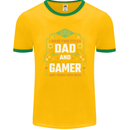 Dad & Gamer Funny Fathers Day Gaming Mens Ringer T-Shirt FotL Gold/Green