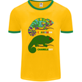 Chameleon Chameleoff Funny Off On Mens Ringer T-Shirt FotL Gold/Green