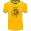 Truth is Guided By a Morale Compass Mens White Ringer T-Shirt Gold/Green