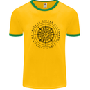 Truth is Guided By a Morale Compass Mens White Ringer T-Shirt Gold/Green