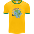 Help Me Climate Change Environment Mens Ringer T-Shirt Gold/Green
