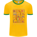 Funny Vinyl Records Turntable Music LP Mens Ringer T-Shirt Gold/Green