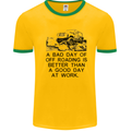 A Bad Day of Off Roading 4X4 All Terrain Mens White Ringer T-Shirt Gold/Green