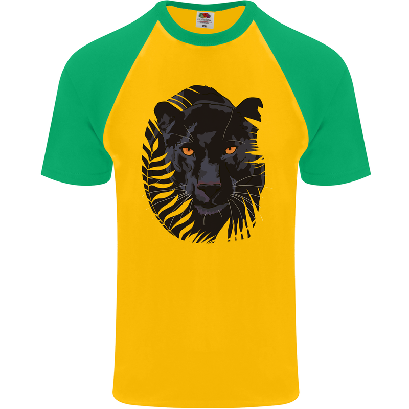 A Black Panther Mens S/S Baseball T-Shirt Gold/Green
