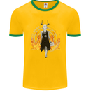 Satanic Witch Summon Ouija Board Satan Hell Mens Ringer T-Shirt FotL Gold/Green