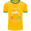 My Motorbike Is Calling Biker Motorcycle Mens Ringer T-Shirt FotL Gold/Green