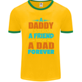 Daddy A Dad Forever Fathers Day Funny Mens Ringer T-Shirt FotL Gold/Green