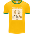 Types of Cat Persian Siamese British Bengal Mens Ringer T-Shirt FotL Gold/Green