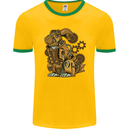 Steampunk Rabbit Mens Ringer T-Shirt FotL Gold/Green