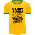 Daddy & Sons Best Friends Father's Day Mens White Ringer T-Shirt Gold/Green