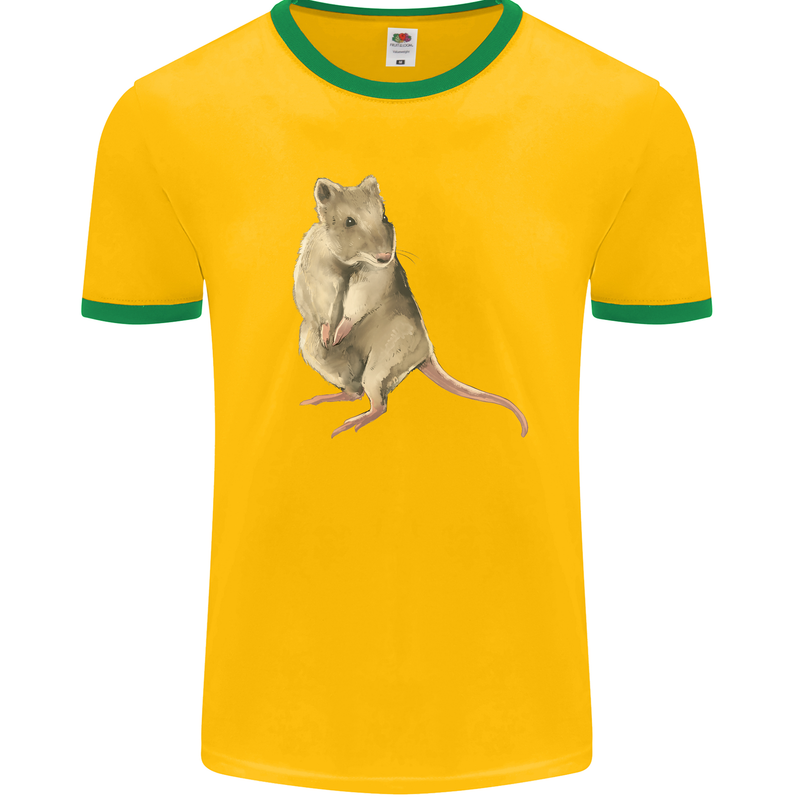 A Potoroo Mens Ringer T-Shirt FotL Gold/Green