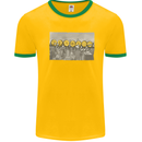 Crypto Workers New York Parody Funny Bitcoin Mens Ringer T-Shirt Gold/Green