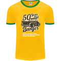 50 Year Old Banger Birthday 50th Year Old Mens Ringer T-Shirt FotL Gold/Green