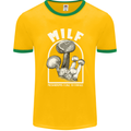 MILF Mushrooms I Like to Forage Mens Ringer T-Shirt FotL Gold/Green