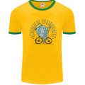 Ecological Environment Climate Change Cycling Mens Ringer T-Shirt Gold/Green