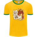 When a Dragon Smiles Fantasy RPG Mens Ringer T-Shirt FotL Gold/Green