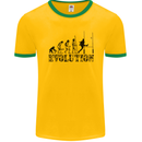 Evolution of Rugby Player Union Funny Mens Ringer T-Shirt FotL Gold/Green
