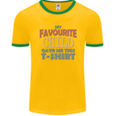 My Favourite Child Gave Me This Fathers Day Mens Ringer T-Shirt FotL Gold/Green
