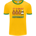 Panda Bear LGBT It's Okay to Be Different Mens Ringer T-Shirt FotL Gold/Green