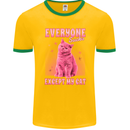 Everyone Sucks Except My Cat Mens Ringer T-Shirt FotL Gold/Green