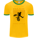 BMX Freestyle Cycling Bicycle Bike Mens Ringer T-Shirt FotL Gold/Green