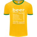 Funny Beer Nutritional Facts Alcohol Mens Ringer T-Shirt FotL Gold/Green