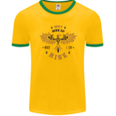Rising Pheonix Motivational Message Quote Mens Ringer T-Shirt FotL Gold/Green