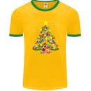 Autism Christmas Tree Autistic Awareness Mens Ringer T-Shirt FotL Gold/Green
