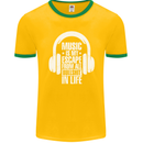 Music Is My Escape From B/S in Life Dance Mens Ringer T-Shirt FotL Gold/Green