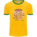 Anatomy of a Puppy Dog Mens White Ringer T-Shirt Gold/Green