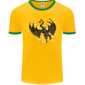 Moodolf Funny Rudolf Christmas Cow Mens Ringer T-Shirt FotL Gold/Green