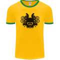 Motocross Face Mens Ringer T-Shirt FotL Gold/Green