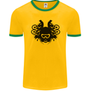 Motocross Face Mens Ringer T-Shirt FotL Gold/Green