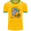 LGBT Sloth The Future Is Equal Gay Pride Mens Ringer T-Shirt FotL Gold/Green