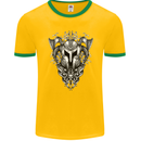 Viking Helmet Valhalla Gym Training Top Mens Ringer T-Shirt FotL Gold/Green