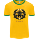 Greek Helmet Gym Training Top Spartan MMA Mens Ringer T-Shirt FotL Gold/Green