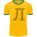 A Violin Cello Mens White Ringer T-Shirt Gold/Green