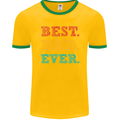 Best Dad Ever Fathers Day Gift Present Mens Ringer T-Shirt FotL Gold/Green