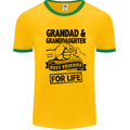 Grandad and Granddaughter Grandparent's Day Mens White Ringer T-Shirt Gold/Green