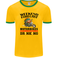 Weekend Forecast Motorbikes Mens Ringer T-Shirt FotL Gold/Green