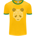 Paisly Panda Bear Mens Ringer T-Shirt FotL Gold/Green