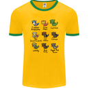 Funny Cat Superheroes Mens Ringer T-Shirt FotL Gold/Green