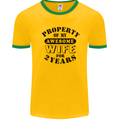 2nd Wedding Anniversary 2 Year Funny Wife Mens Ringer T-Shirt Gold/Green