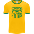 St. Patrick's Day Eat Drink Be Irish Beer Mens Ringer T-Shirt FotL Gold/Green