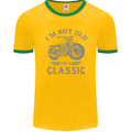 I'm Not Old I'm a Classic Motorcycle Biker Mens Ringer T-Shirt FotL Gold/Green